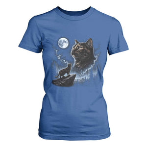 Tortoiseshell Cat Howling To The Moon T Shirt For Women Tortie Cat Lover 90s Retro