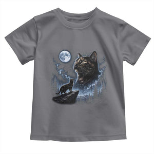 Tortoiseshell Cat Howling To The Moon Toddler T Shirt Tortie Cat Lover 90s Retro