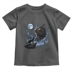 Tortoiseshell Cat Howling To The Moon Toddler T Shirt Tortie Cat Lover 90s Retro