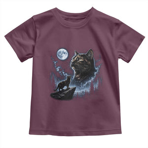 Tortoiseshell Cat Howling To The Moon Toddler T Shirt Tortie Cat Lover 90s Retro
