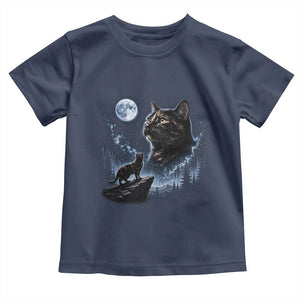 Tortoiseshell Cat Howling To The Moon Toddler T Shirt Tortie Cat Lover 90s Retro
