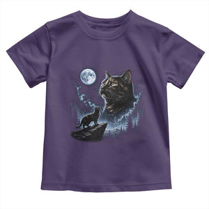 Tortoiseshell Cat Howling To The Moon Toddler T Shirt Tortie Cat Lover 90s Retro