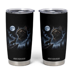 Tortoiseshell Cat Howling To The Moon Tumbler Cup Tortie Cat Lover 90s Retro