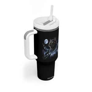 Tortoiseshell Cat Howling To The Moon Tumbler With Handle Tortie Cat Lover 90s Retro