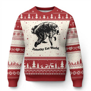 Jimothy Eat World Funny Viral Raccoon Seattle Trash Panda Ugly Christmas Sweater