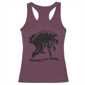 Jimothy Eat World Funny Viral Raccoon Seattle Trash Panda Racerback Tank Top