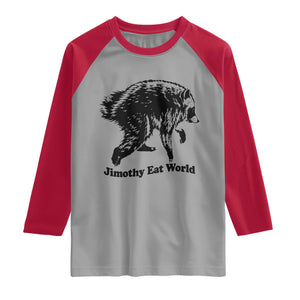 Jimothy Eat World Funny Viral Raccoon Seattle Trash Panda Raglan Shirt