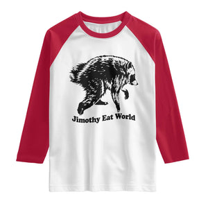 Jimothy Eat World Funny Viral Raccoon Seattle Trash Panda Raglan Shirt