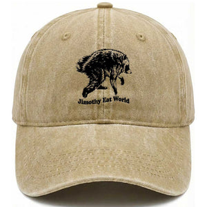Jimothy Eat World Funny Viral Raccoon Seattle Trash Panda Washed Cotton Baseball Cap