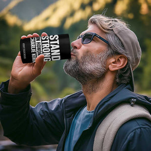 Stand Strong in Honor of Charlie Kirk 4 in 1 Can Cooler Tumbler TS10 Print Your Wear