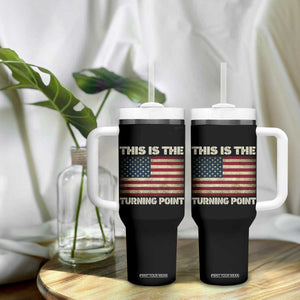 Retro This is The Turning Point Tumbler With Handle Vintage USA Freedom Patriotic America Flag TS10 Print Your Wear