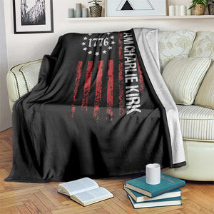 I Am Charlie Kirk Throw Blanket Freedom Vintage Old American Flag Patriotic 1776 TS10 Print Your Wear