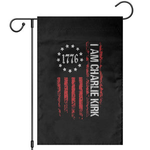 I Am Charlie Kirk Garden Flag Freedom Vintage Old American Flag Patriotic 1776 TS10 Black Print Your Wear