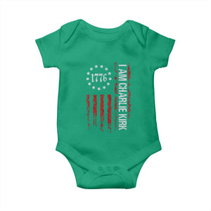 I Am Charlie Kirk Baby Onesie Freedom Vintage Old American Flag Patriotic 1776 TS10 Irish Green Print Your Wear