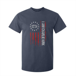 I Am Charlie Kirk T Shirt For Kid Freedom Vintage Old American Flag Patriotic 1776 TS10 Navy Print Your Wear