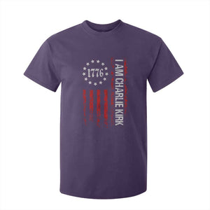 I Am Charlie Kirk T Shirt For Kid Freedom Vintage Old American Flag Patriotic 1776 TS10 Purple Print Your Wear