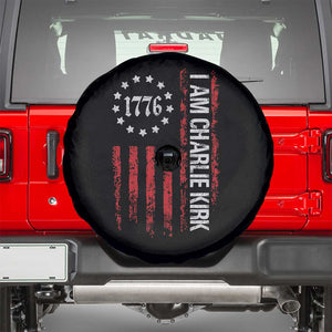 I Am Charlie Kirk Spare Tire Cover Freedom Vintage Old American Flag Patriotic 1776 TS10 Black Print Your Wear