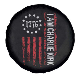 I Am Charlie Kirk Spare Tire Cover Freedom Vintage Old American Flag Patriotic 1776 TS10 Print Your Wear