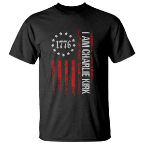 I Am Charlie Kirk T Shirt Freedom Vintage Old American Flag Patriotic 1776 TS10 Black Print Your Wear