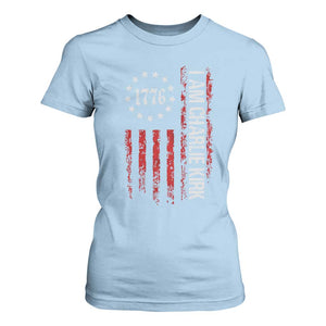 I Am Charlie Kirk T Shirt For Women Freedom Vintage Old American Flag Patriotic 1776 TS10 Light Blue Print Your Wear