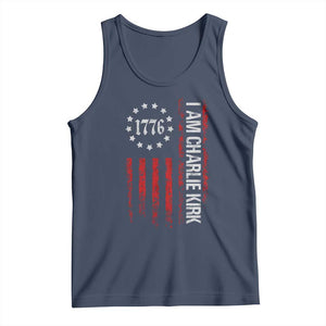 I Am Charlie Kirk Tank Top Freedom Vintage Old American Flag Patriotic 1776 TS10 Navy Print Your Wear