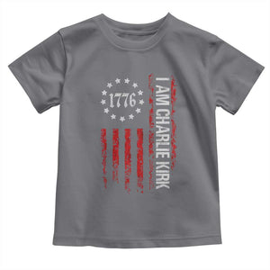 I Am Charlie Kirk Toddler T Shirt Freedom Vintage Old American Flag Patriotic 1776 TS10 Charcoal Print Your Wear