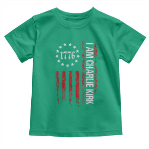 I Am Charlie Kirk Toddler T Shirt Freedom Vintage Old American Flag Patriotic 1776 TS10 Irish Green Print Your Wear