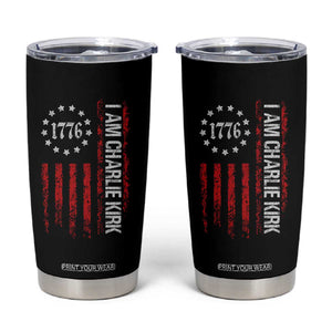 I Am Charlie Kirk Tumbler Cup Freedom Vintage Old American Flag Patriotic 1776 TS10 Black Print Your Wear