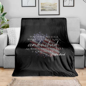 Charlie Kirk Memorial Throw Blanket Erika Kirk Quote Patriotism Faith Gods Merciful Love TS10 Print Your Wear