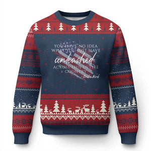 Charlie Kirk Memorial Ugly Christmas Sweater Erika Kirk Quote Patriotism Faith Gods Merciful Love TS10 Navy Red Print Your Wear