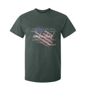 Charlie Kirk Memorial T Shirt For Kid Erika Kirk Quote Patriotism Faith Gods Merciful Love TS10 Dark Forest Green Print Your Wear