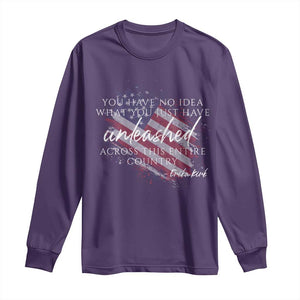 Charlie Kirk Memorial Long Sleeve Shirt Erika Kirk Quote Patriotism Faith Gods Merciful Love TS10 Purple Print Your Wear