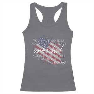 Charlie Kirk Memorial Racerback Tank Top Erika Kirk Quote Patriotism Faith Gods Merciful Love TS10 Charcoal Print Your Wear