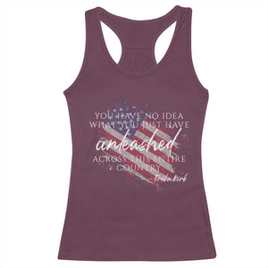 Charlie Kirk Memorial Racerback Tank Top Erika Kirk Quote Patriotism Faith Gods Merciful Love TS10 Maroon Print Your Wear