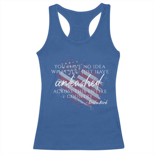 Charlie Kirk Memorial Racerback Tank Top Erika Kirk Quote Patriotism Faith Gods Merciful Love TS10 Royal Blue Print Your Wear