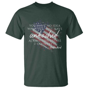 Charlie Kirk Memorial T Shirt Erika Kirk Quote Patriotism Faith Gods Merciful Love TS10 Dark Forest Green Print Your Wear