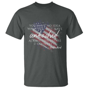 Charlie Kirk Memorial T Shirt Erika Kirk Quote Patriotism Faith Gods Merciful Love TS10 Dark Heather Print Your Wear