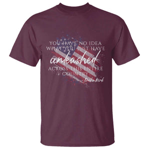 Charlie Kirk Memorial T Shirt Erika Kirk Quote Patriotism Faith Gods Merciful Love TS10 Maroon Print Your Wear