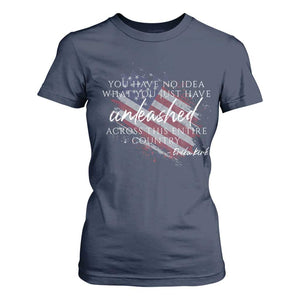 Charlie Kirk Memorial T Shirt For Women Erika Kirk Quote Patriotism Faith Gods Merciful Love TS10 Navy Print Your Wear