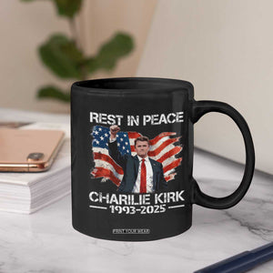 Rest in Peace Charlie Kirk Coffee Mug Memorial Tribute Charlie A True Patriot USA Flag TS10 Print Your Wear