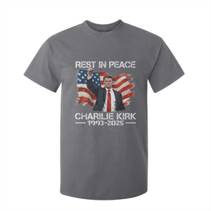 Rest in Peace Charlie Kirk T Shirt For Kid Memorial Tribute Charlie A True Patriot USA Flag TS10 Charcoal Print Your Wear