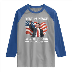 Rest in Peace Charlie Kirk Raglan Shirt Memorial Tribute Charlie A True Patriot USA Flag TS10 Sport Gray Royal Print Your Wear