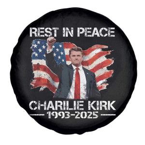 Rest in Peace Charlie Kirk Spare Tire Cover Memorial Tribute Charlie A True Patriot USA Flag TS10 Print Your Wear