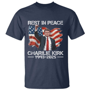 Rest in Peace Charlie Kirk T Shirt Memorial Tribute Charlie A True Patriot USA Flag TS10 Navy Print Your Wear