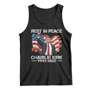 Rest in Peace Charlie Kirk Tank Top Memorial Tribute Charlie A True Patriot USA Flag TS10 Black Print Your Wear