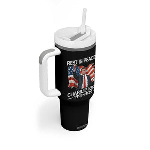 Rest in Peace Charlie Kirk Tumbler With Handle Memorial Tribute Charlie A True Patriot USA Flag TS10 Print Your Wear