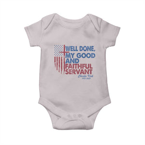 Charlie Kirk Baby Onesie Fear Not Mens Christian Memorial Tribute Charlie Cross US Flag TS10 Ice Gray Print Your Wear