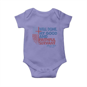 Charlie Kirk Baby Onesie Fear Not Mens Christian Memorial Tribute Charlie Cross US Flag TS10 Violet Print Your Wear