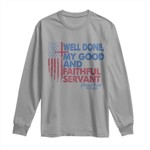 Charlie Kirk Long Sleeve Shirt Fear Not Mens Christian Memorial Tribute Charlie Cross US Flag TS10 Sport Gray Print Your Wear