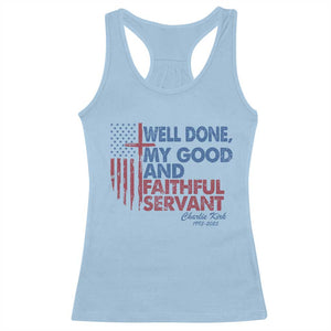 Charlie Kirk Racerback Tank Top Fear Not Mens Christian Memorial Tribute Charlie Cross US Flag TS10 Light Blue Print Your Wear